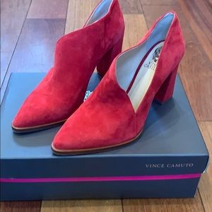 Vince Camuto Cherry Red Suede Booties